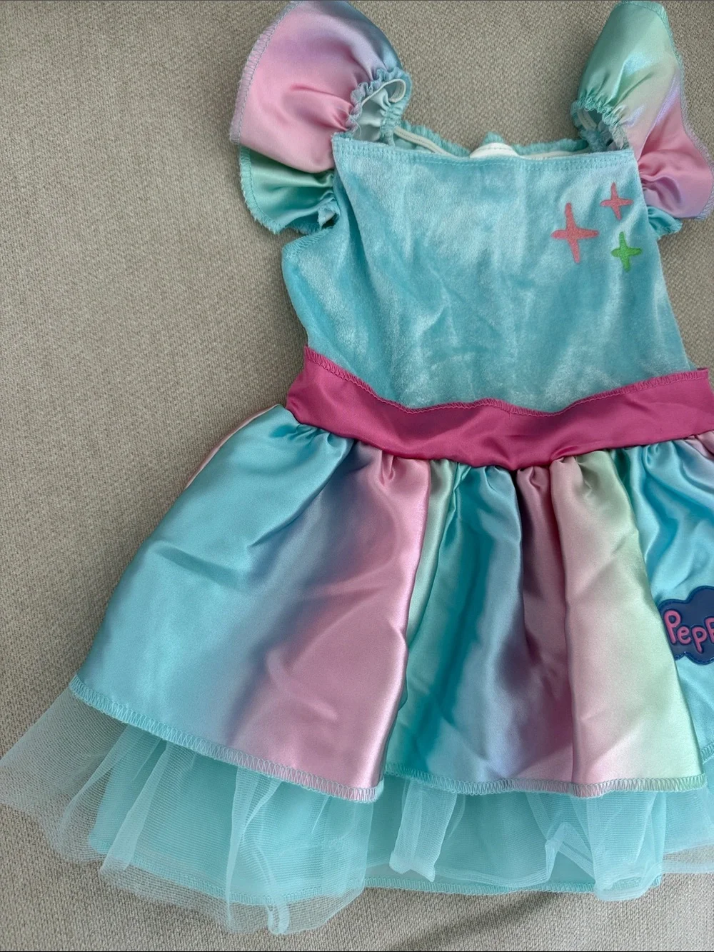 Peppa Pig Pink & Aqua Pastel Unicorn Costume Dress with Headpiece